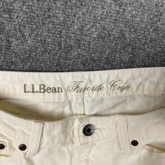 LL Bean Jeans Women's Size 8 Regular Favorite Crop White Cotton Mid Rise - Picture 7 of 7